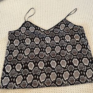 Black and tan snake print tank top size 8